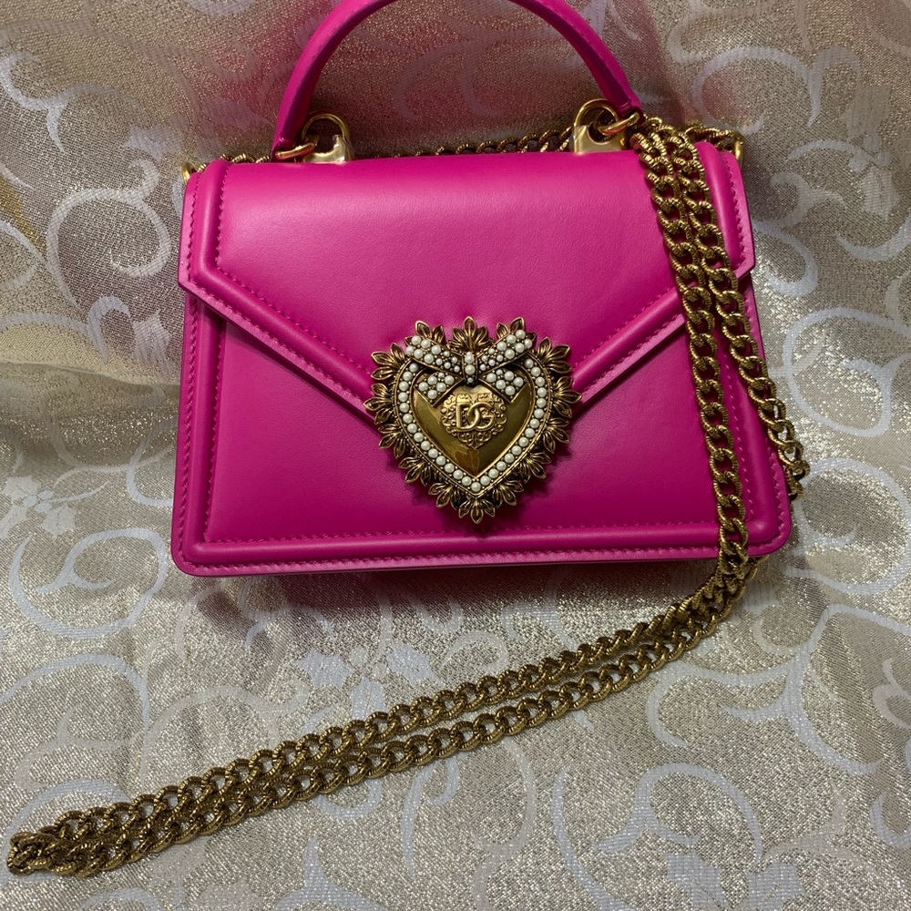 RESERVED Dolce & Gabbana Pink Mini Bag with Gold Accents - Picture 4 of 8